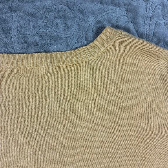 Vintage Butter Yellow Cable Knit Sweater Womens 2X Cotton Eclectic Grandpa Y2K - Picture 12 of 14